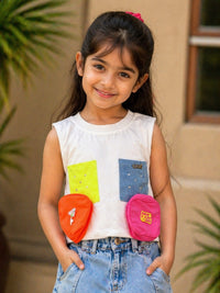 Color Splash: Girls’ Multi-Pocket Fun Tee
