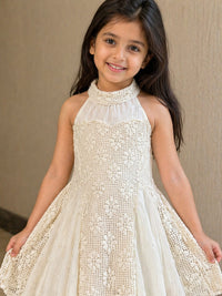 Ivory Crochet & Lace Halter Dress
