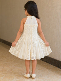 Ivory Crochet & Lace Halter Dress