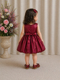 Petal Perfection: Girls’ Wine  Party Dress