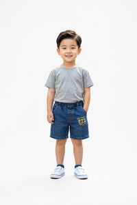 Boys' Pull-On Denim Shorts with Graphic Patch