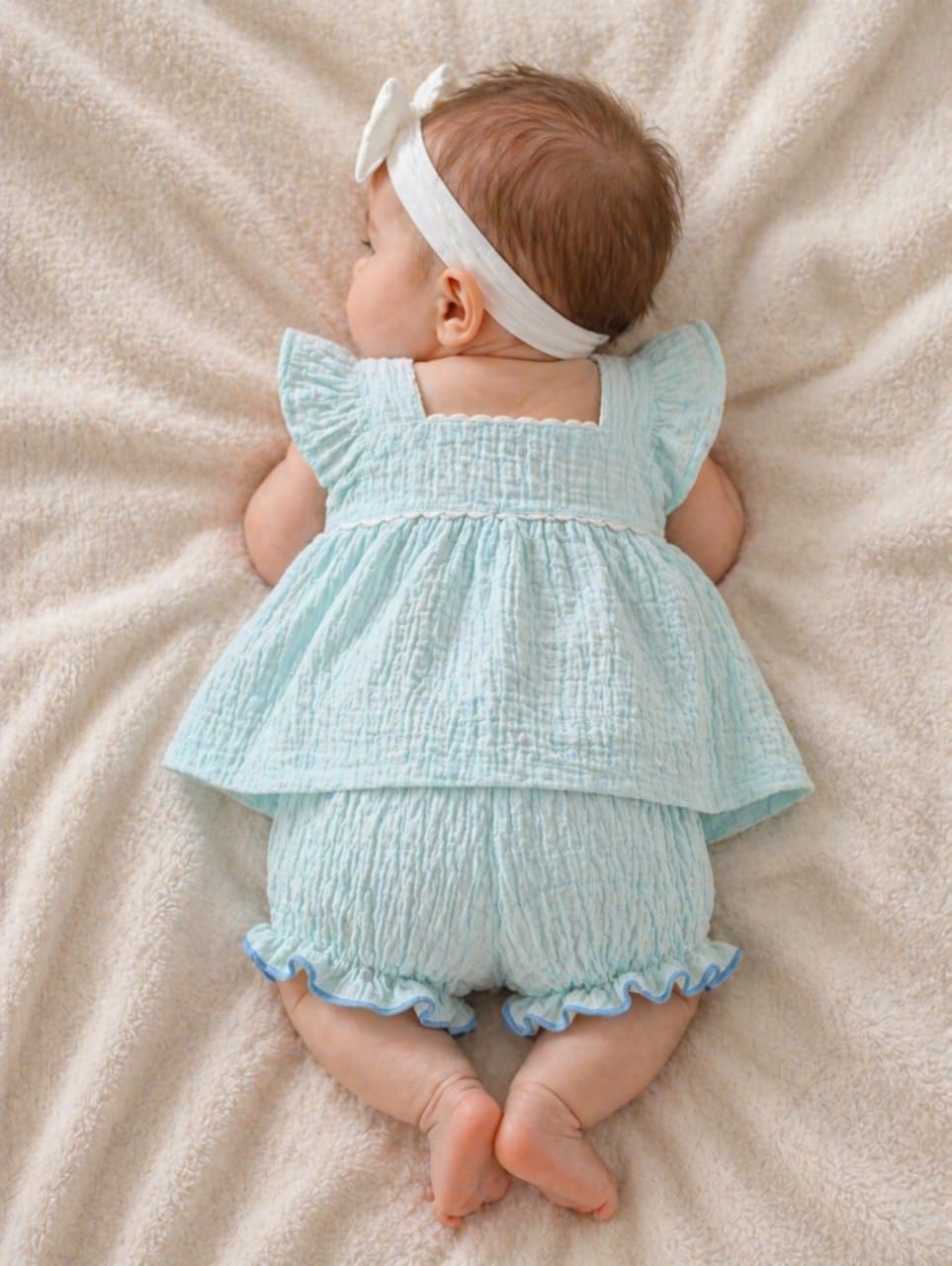 Infant Embroidered Garden Tunic & Bloomer Set - Sky Blue