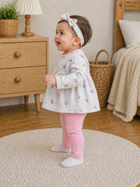 Infant 'Rosy Mornings' Peplum Tunic & Leggings Set