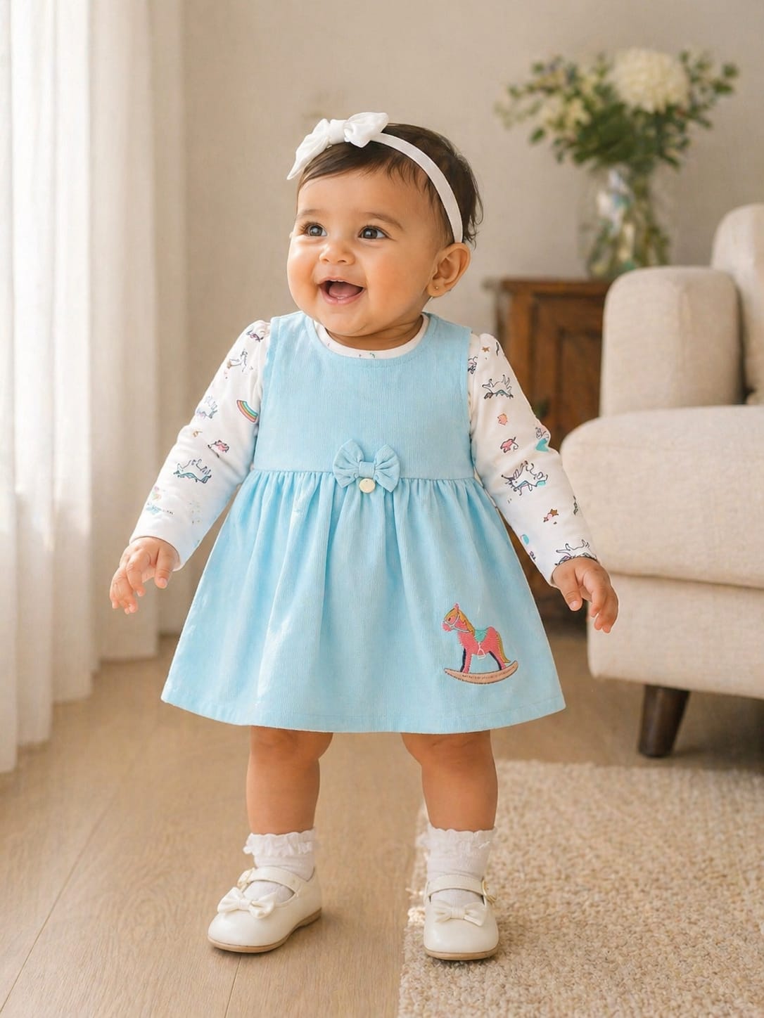 Infant Vintage Dream' Corduroy Pinafore Set