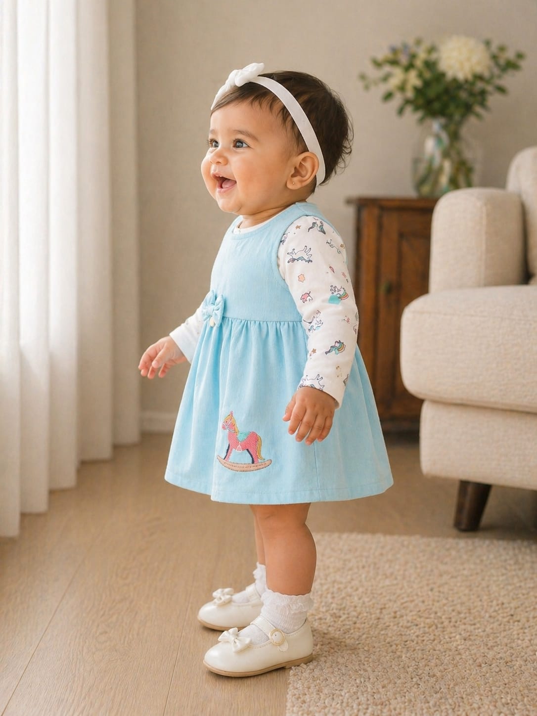 Infant Vintage Dream' Corduroy Pinafore Set