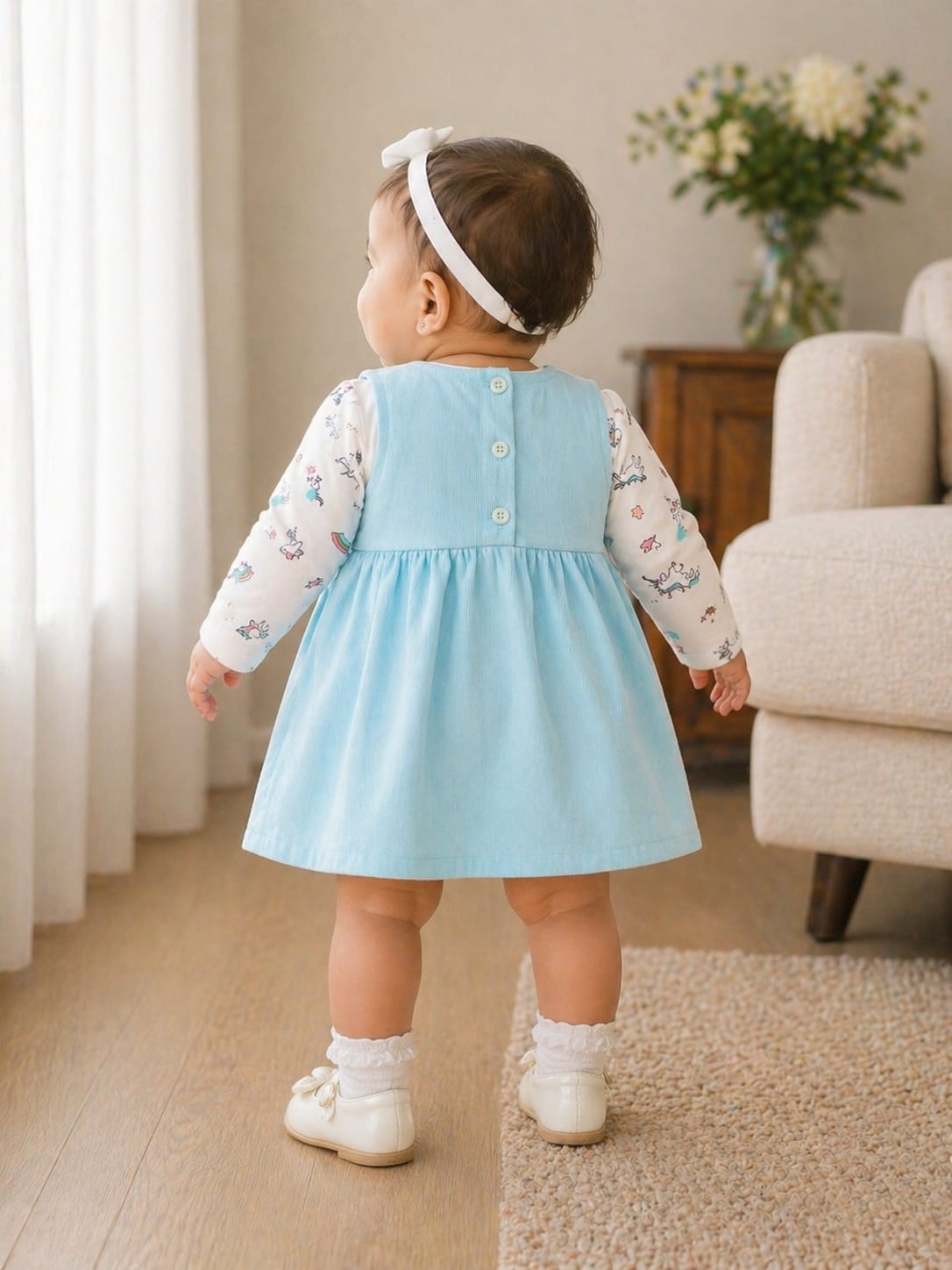 Infant Vintage Dream' Corduroy Pinafore Set