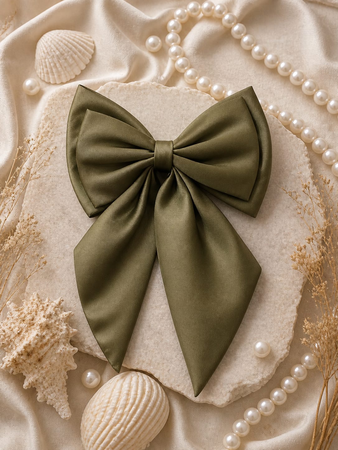 Olive green Hair Bow