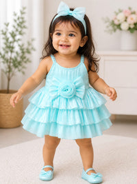 Infant Sky-Blue Party Frock