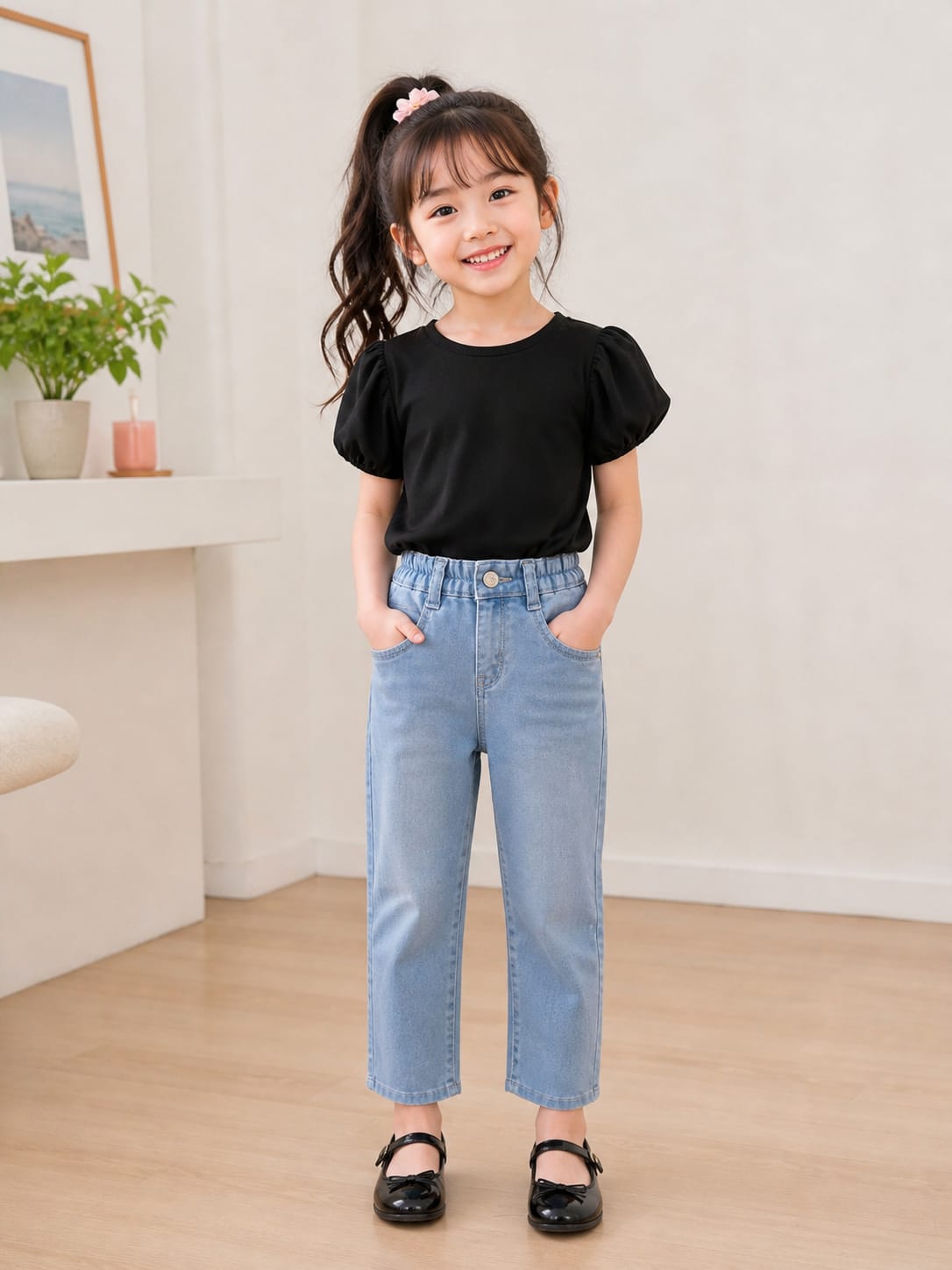 Girls Light-Wash  Jeans