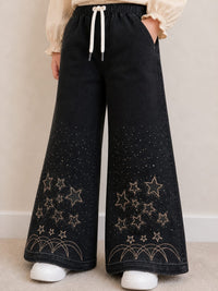 Girls Charcoal Black Flare Jeans