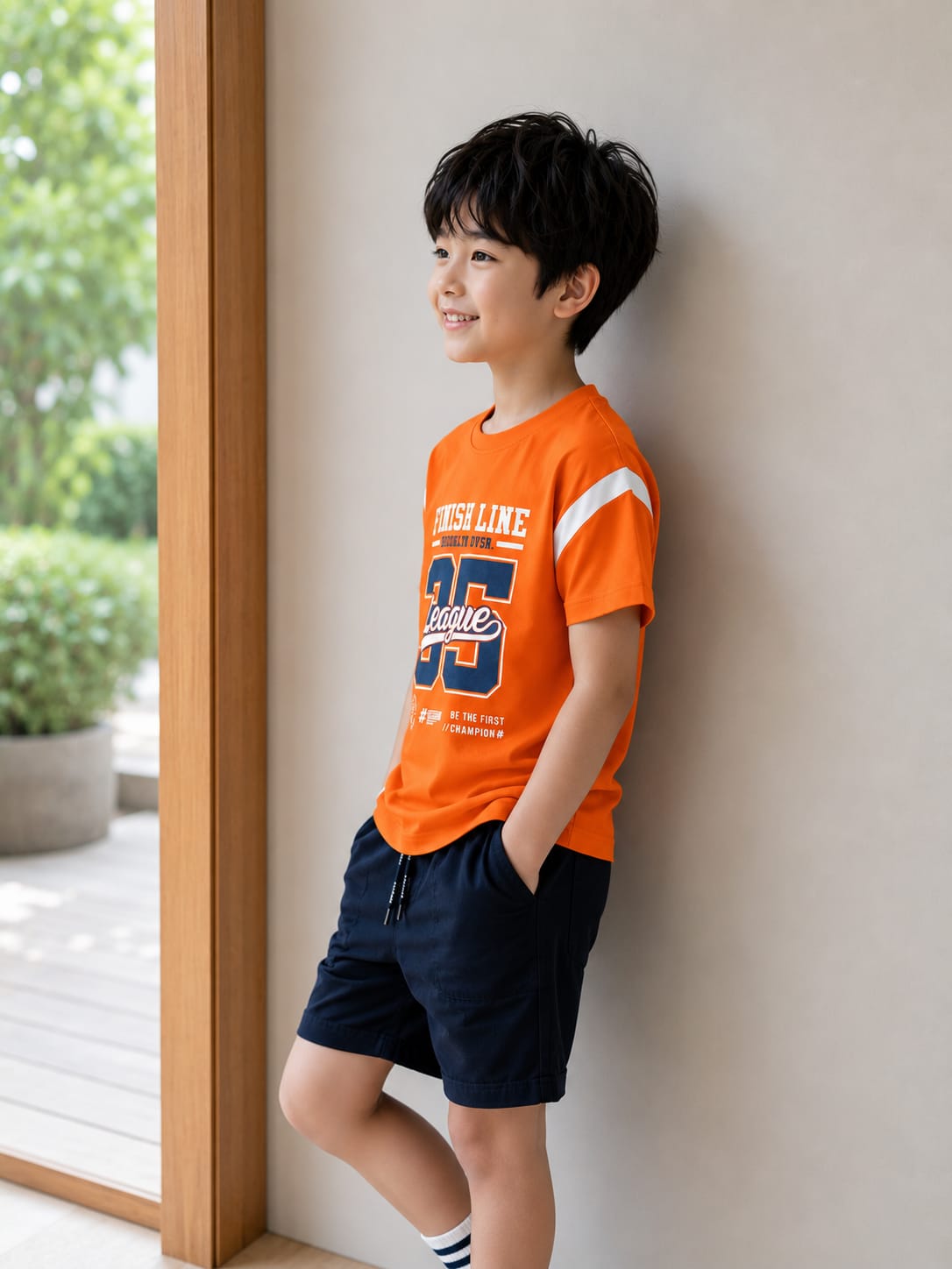 SunshineOrange Finish Line Crew Neck T-shirt