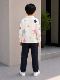 All-over Star Print Full Sleeves T-shirt