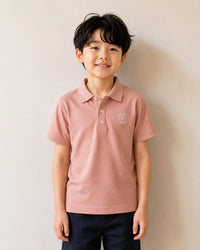 Dusty Rose Textured Polo T-shirt