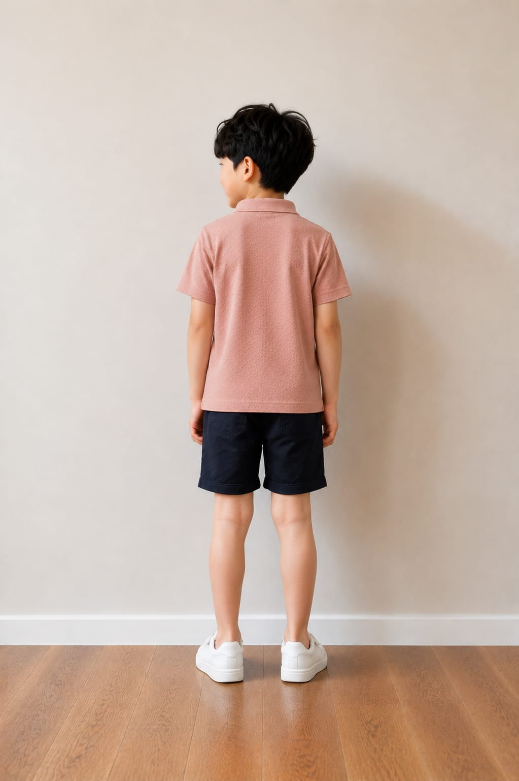 Dusty Rose Textured Polo T-shirt