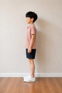 Dusty Rose Textured Polo T-shirt