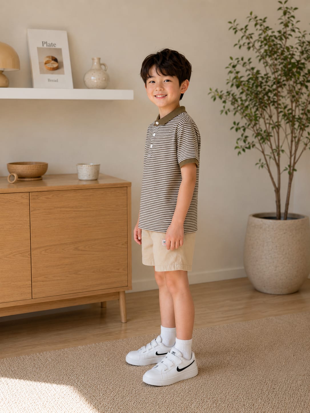 The Earth-Tone Micro-Stripe Polo
