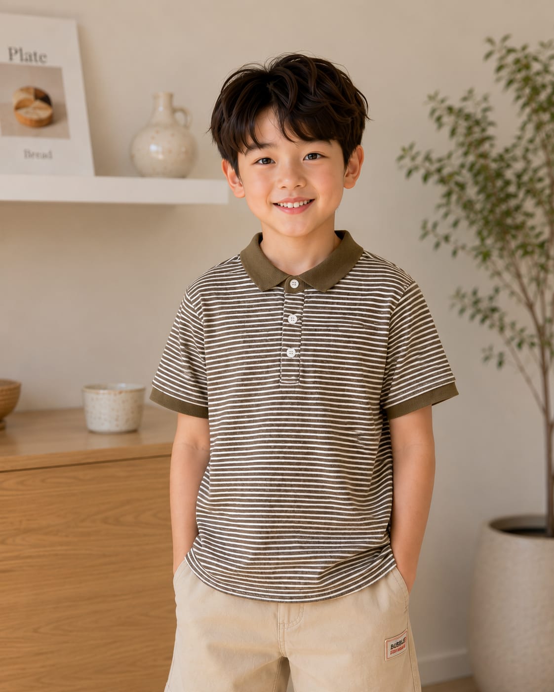The Earth-Tone Micro-Stripe Polo