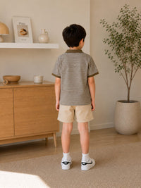 The Earth-Tone Micro-Stripe Polo