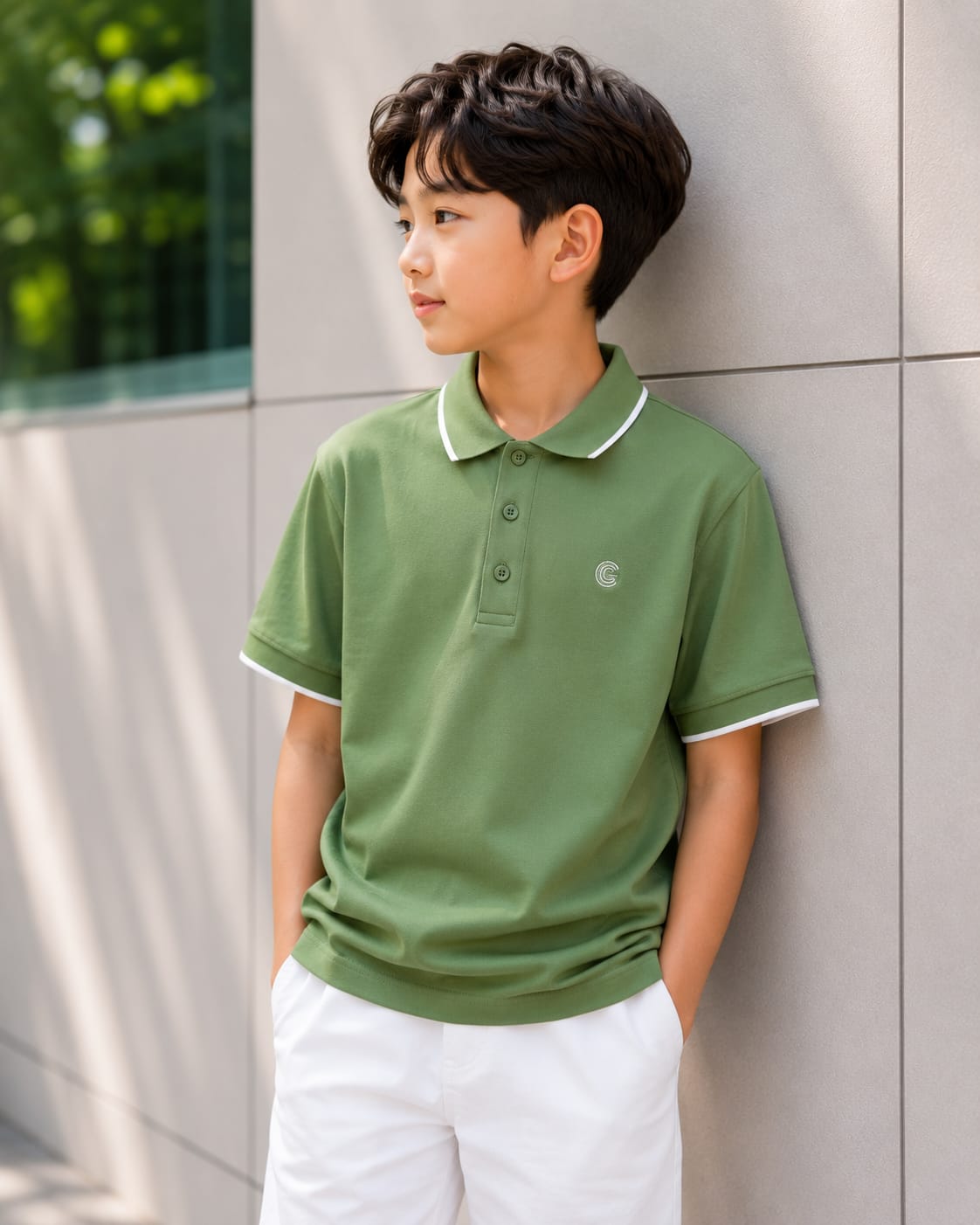 The Classic Tipped Polo in Olive