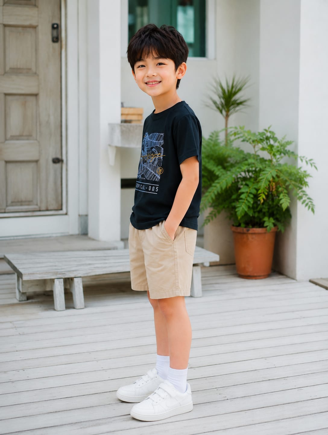 The "Magnifique" Tropical Tee in Navy