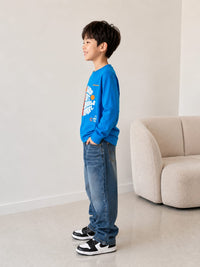 The "Dribble & Repeat" Long-Sleeve Tee in Electric Blue