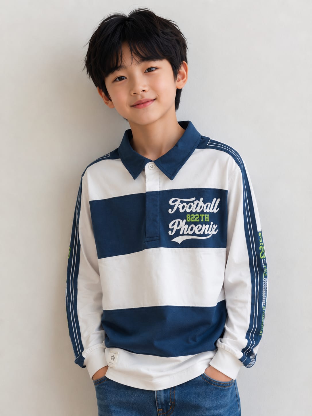 Horizontal Blue and White Polo Shirt