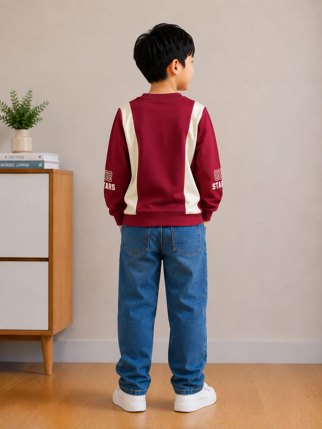 Burgandy Full Sleeves  Space T-Shirt