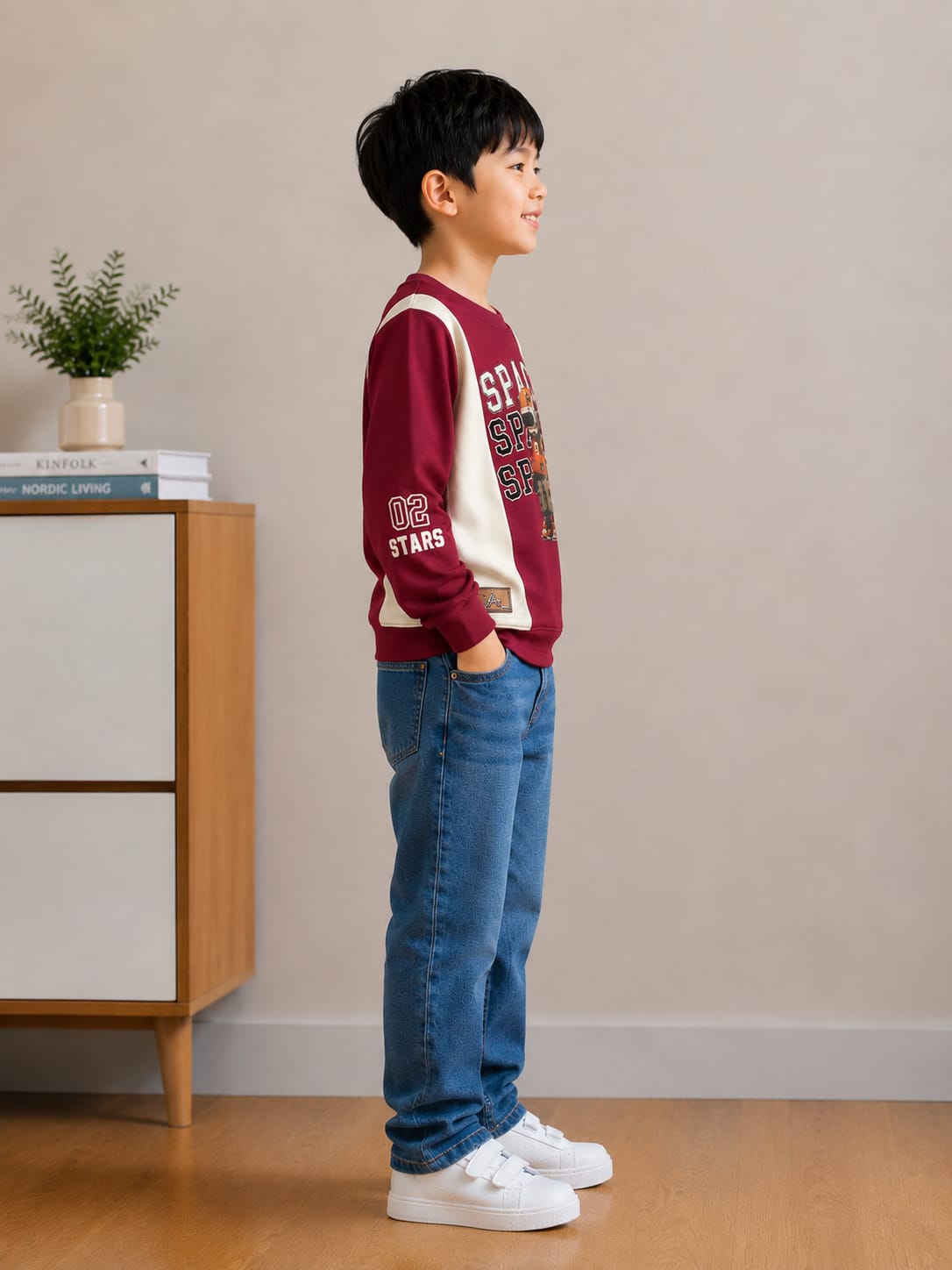 Burgandy Full Sleeves  Space T-Shirt