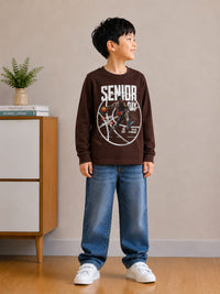 Chocolate Brown Full Sleeves  T-Shirt