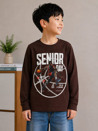 Chocolate Brown Full Sleeves  T-Shirt