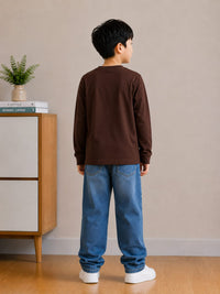 Chocolate Brown Full Sleeves  T-Shirt