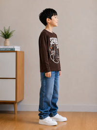 Chocolate Brown Full Sleeves  T-Shirt