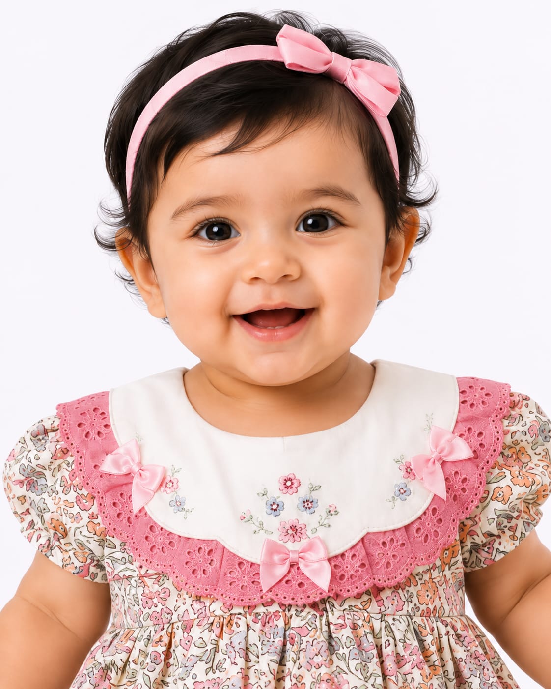 Girls Ditsy Floral Print Cotton Dress