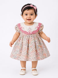 Girls Ditsy Floral Print Cotton Dress