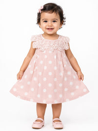 Infant Pastel Pink Polka Cotton Dress