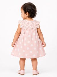 Infant Pastel Pink Polka Cotton Dress