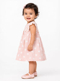 Infant Pastel Pink Polka Cotton Dress