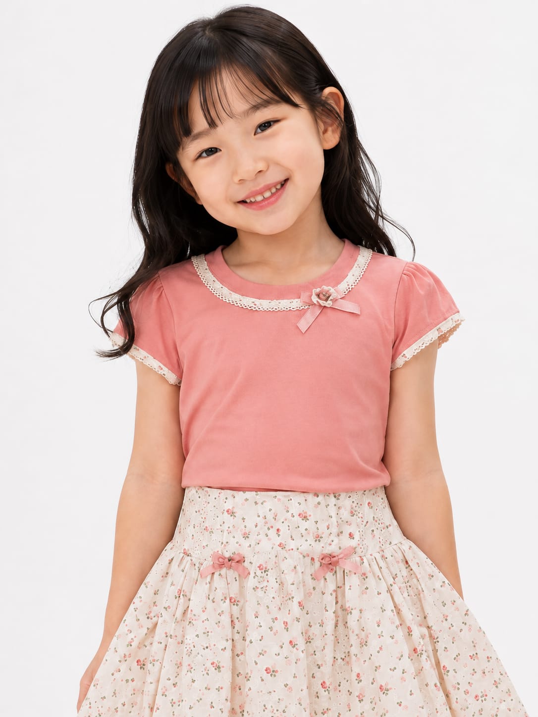 Charming Two-Piece Floral Skirt & Top Set