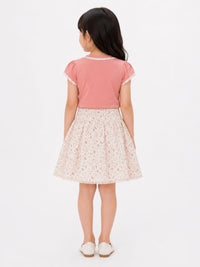 Charming Two-Piece Floral Skirt & Top Set