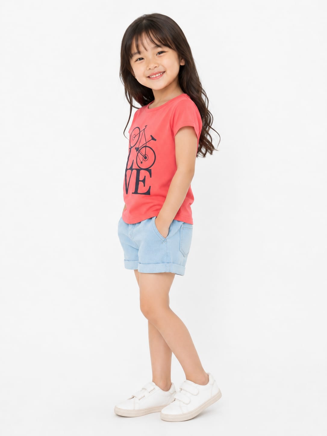 Girls' Quirky "LOVE" Bicycle Graphic Tee