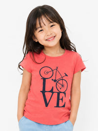 Girls' Quirky "LOVE" Bicycle Graphic Tee