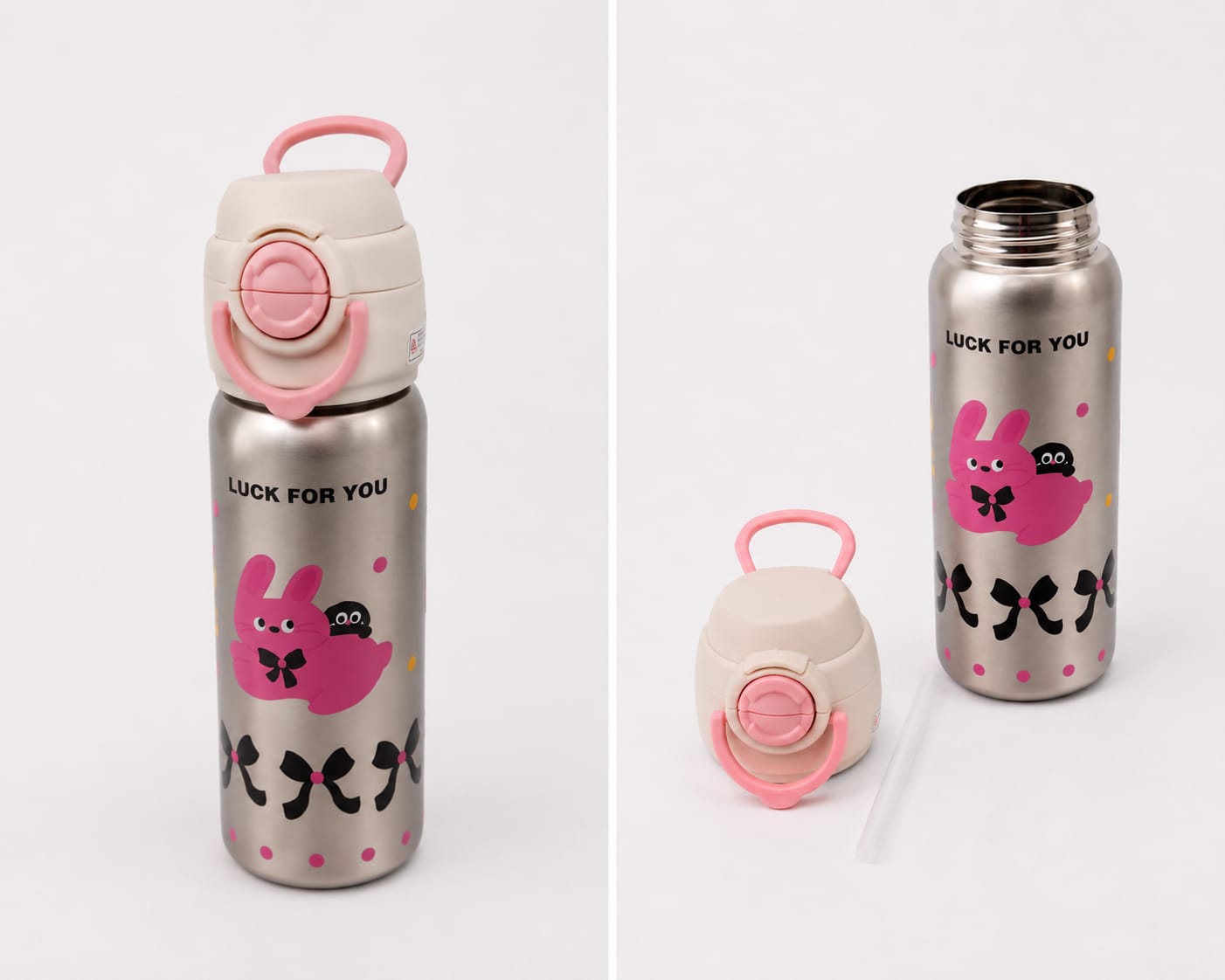 Metallic Rose Bunny Thermos Bottle