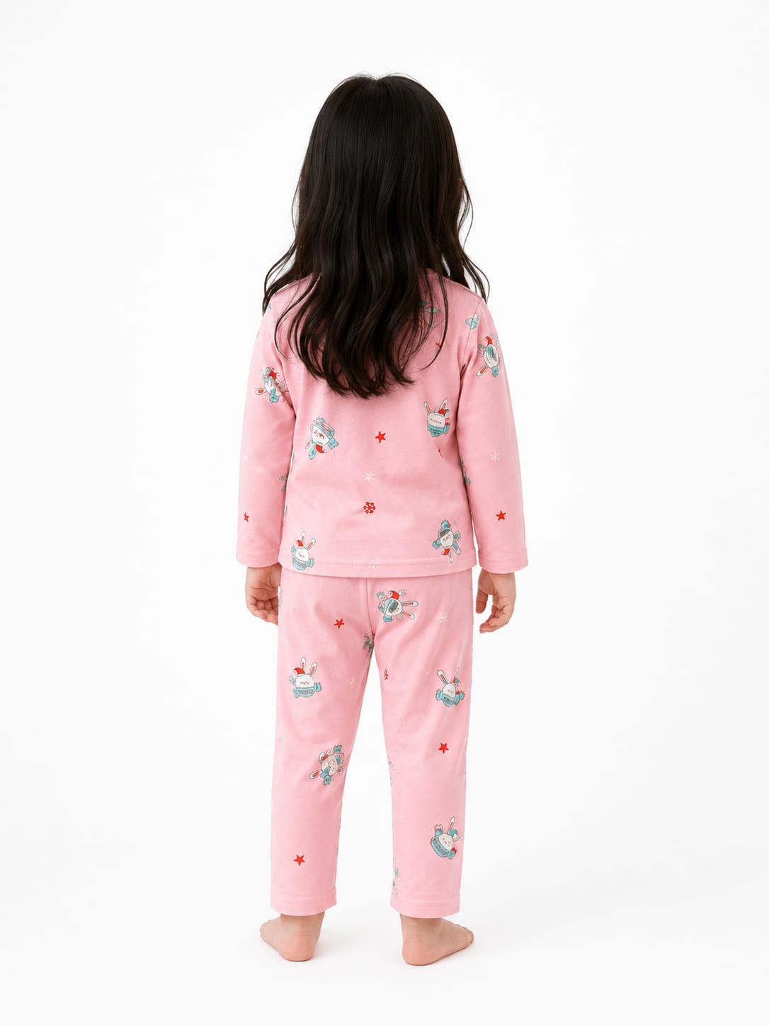 Toddler Girl’s Playful Bunny Cotton Pajama Set