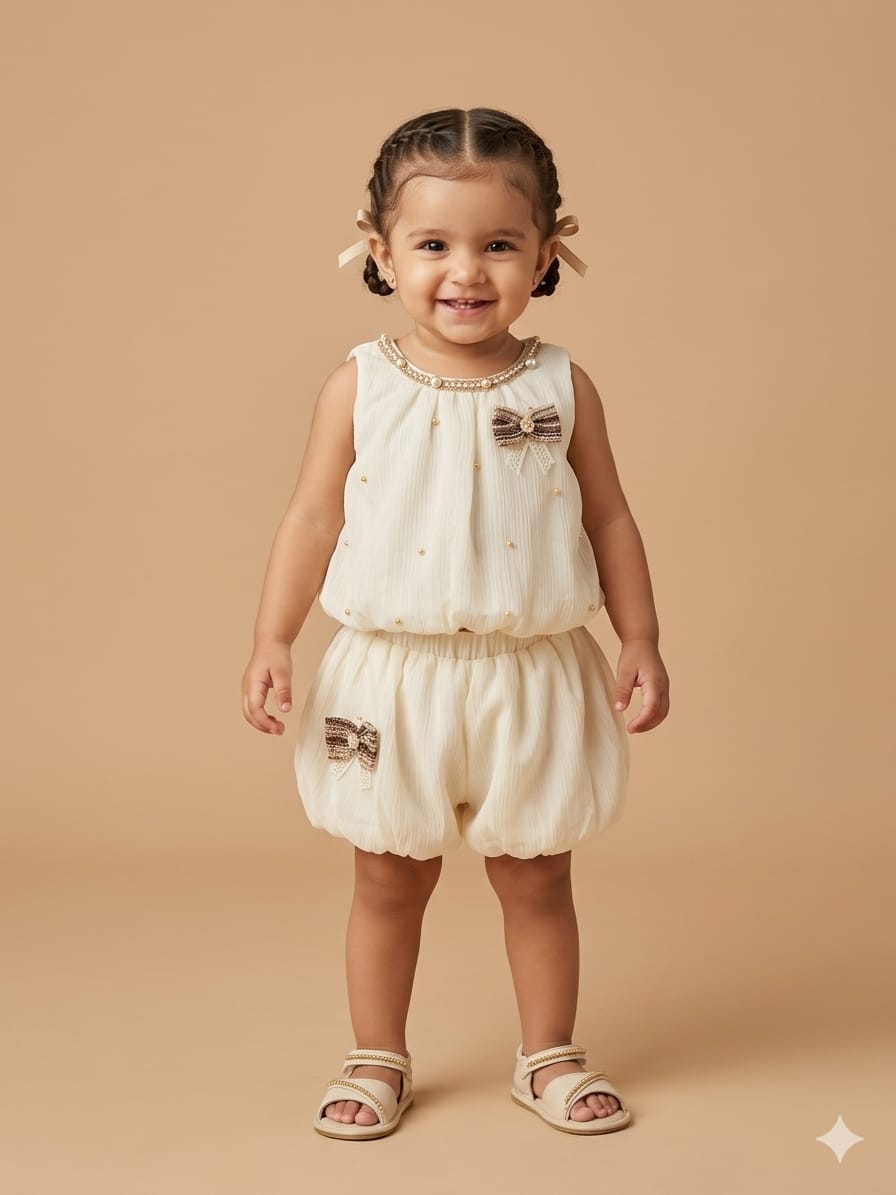 Toddler Girls' Georgette Bow & Bloomer Set