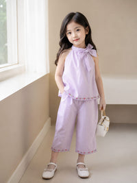 Girls' Seersucker Halter Top & Straight-Leg Trouser Set