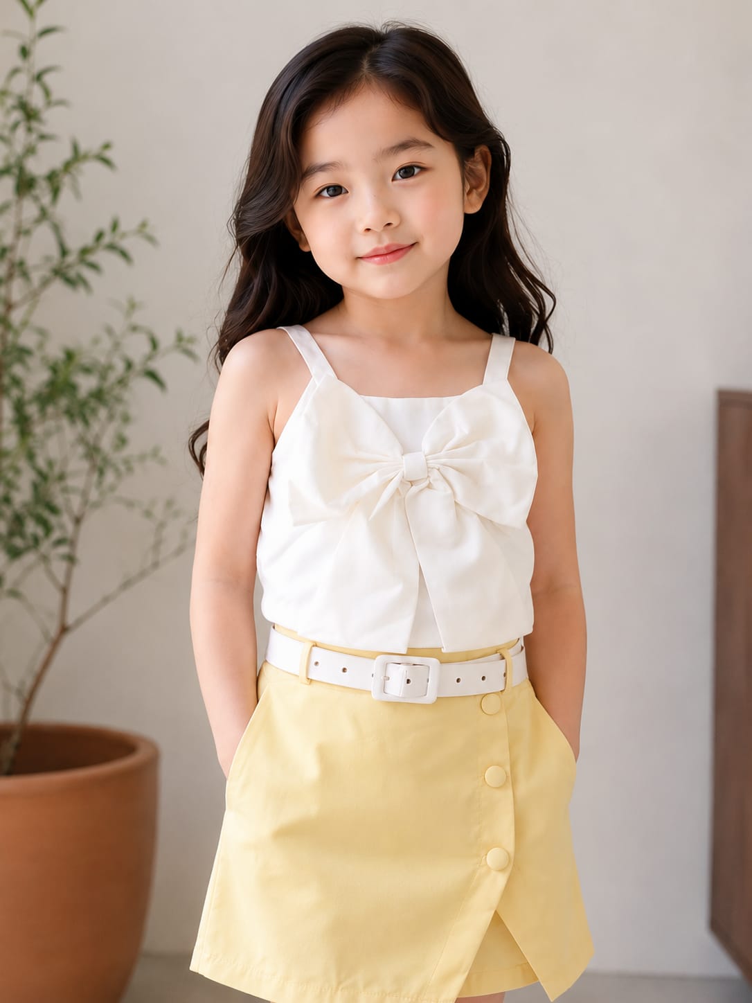 Statement Bow Cami Top & Asymmetrical Skort Set