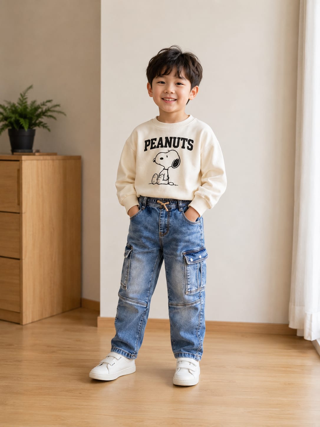 Boys' Relaxed-Fit Utility Cargo Denim Jeans
