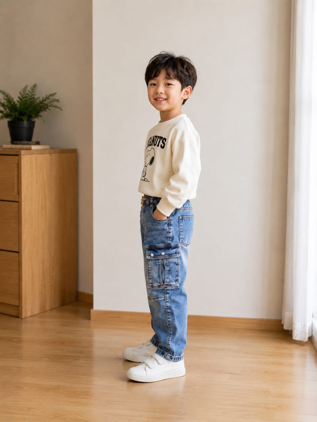 Boys' Relaxed-Fit Utility Cargo Denim Jeans