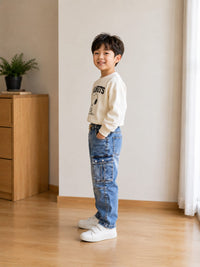 Boys' Relaxed-Fit Utility Cargo Denim Jeans