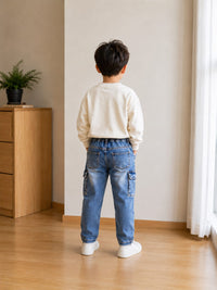 Boys' Relaxed-Fit Utility Cargo Denim Jeans
